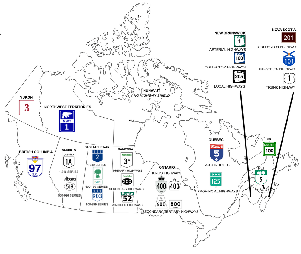 Highway shields for Canadian provinces