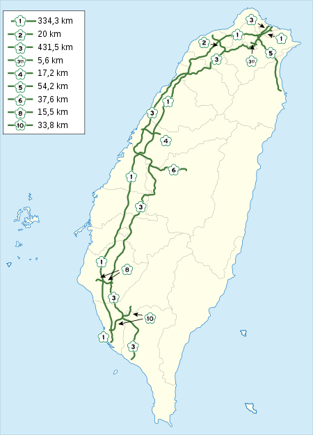 national freeways in Taïwan