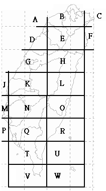 map of Taïwan power grid coordinates system